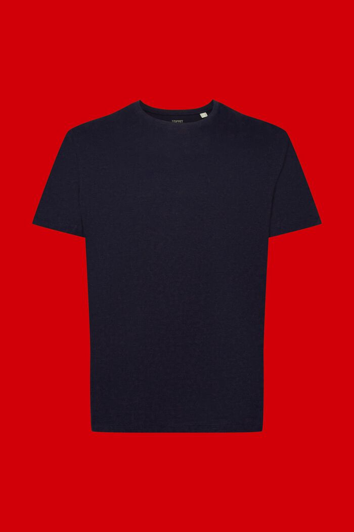 Jersey T-Shirt, Baumwolle-Leinen-Mix, NAVY, detail image number 6