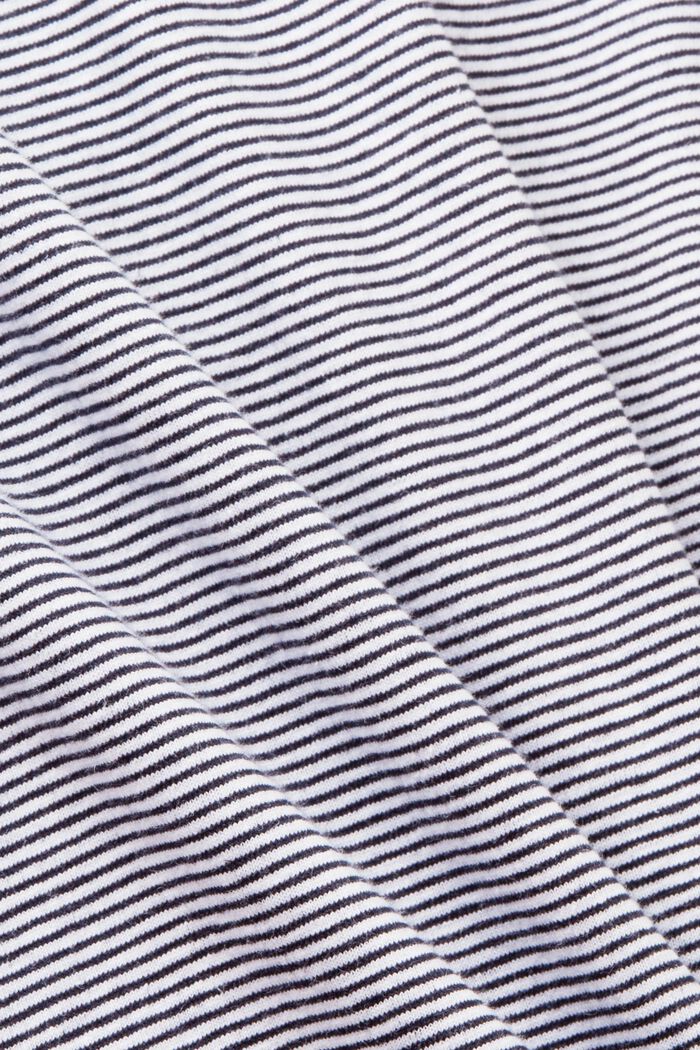 Gestreiftes Jersey T-Shirt, Baumwolle-Leinen-Mix, NAVY, detail image number 5