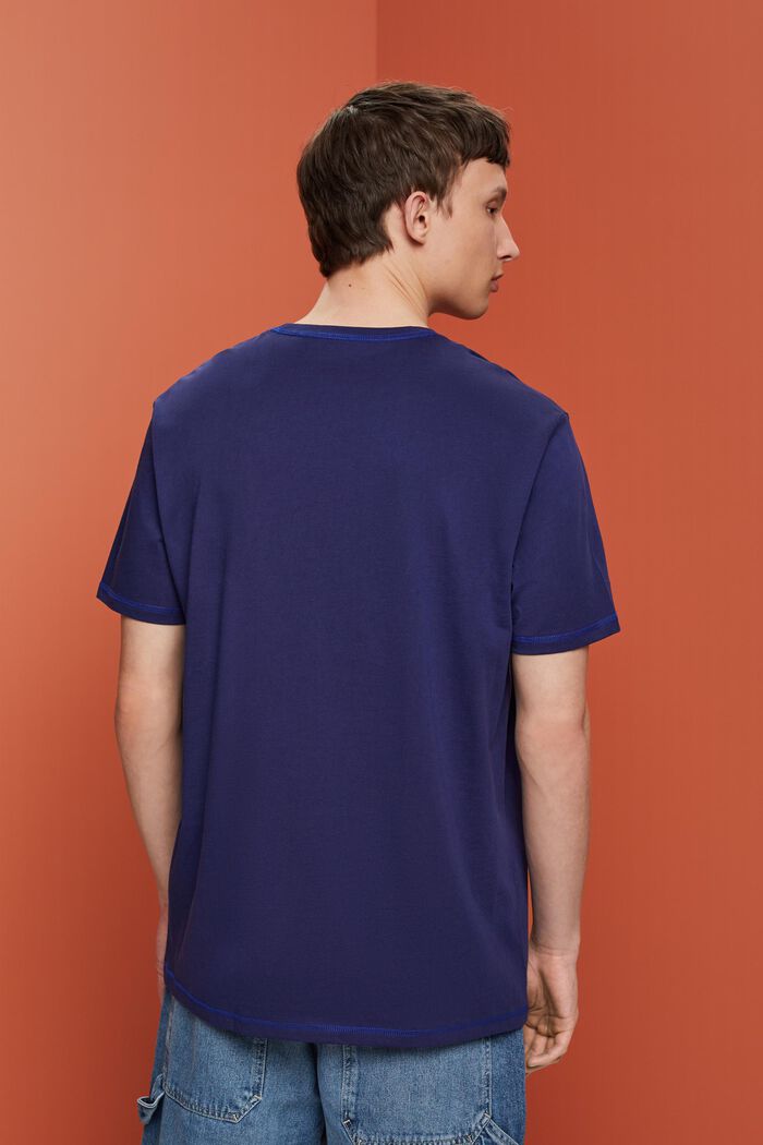 T-shirt en jersey orné de coutures contrastantes, DARK BLUE, detail image number 3