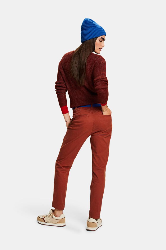 Pantalon chino basique, RUST BROWN, detail image number 3
