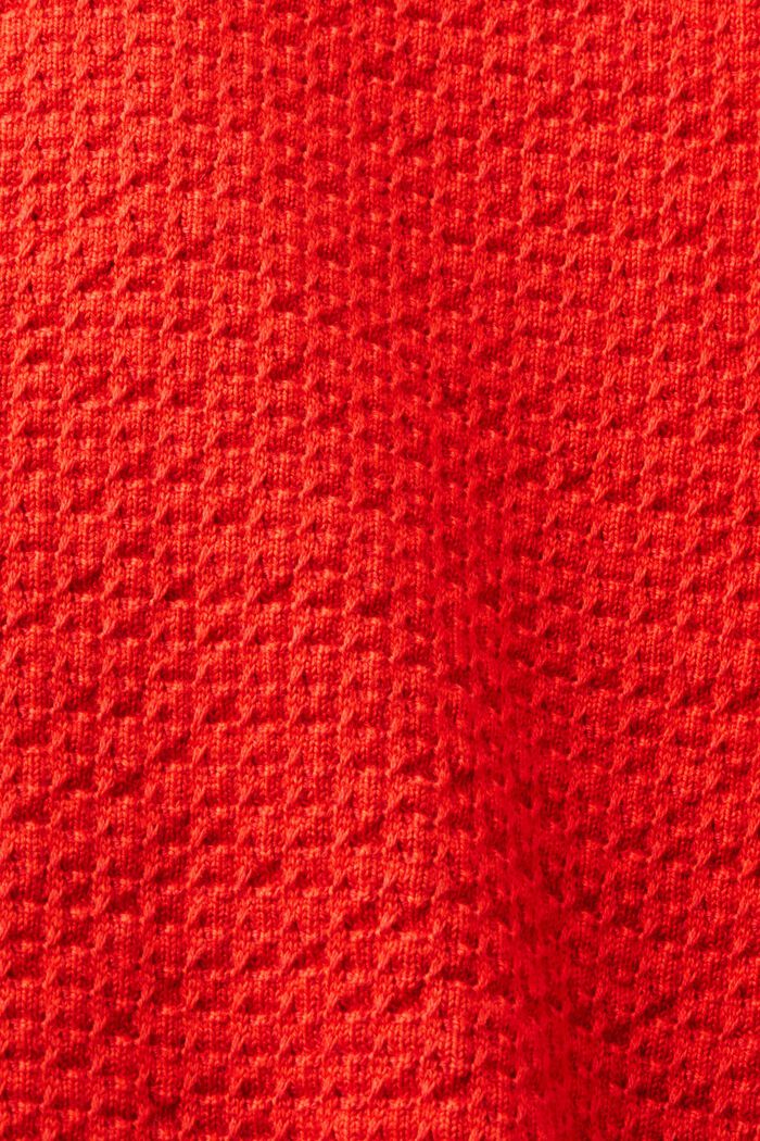 Strukturierter Rundhalspullover, RED, detail image number 5