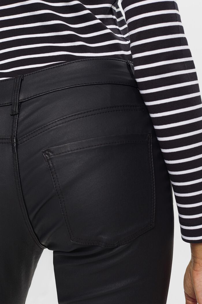 Pantalon enduit coupe Skinny Fit taille mi-haute, BLACK, detail image number 5