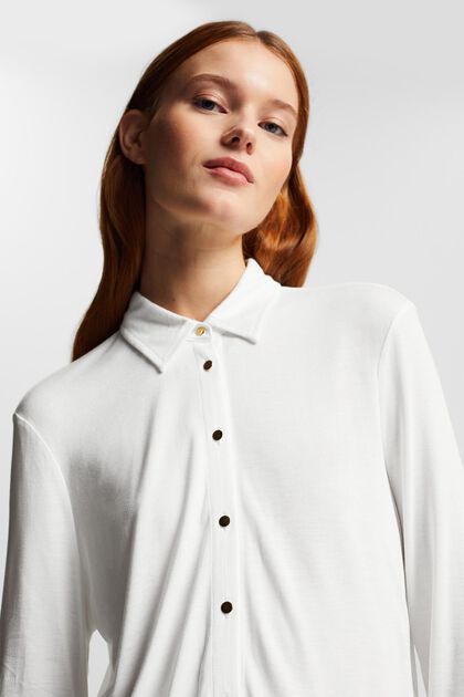 T-shirt à manches longues boutonnées, LENZING™ ECOVERO™, OFF WHITE, overview