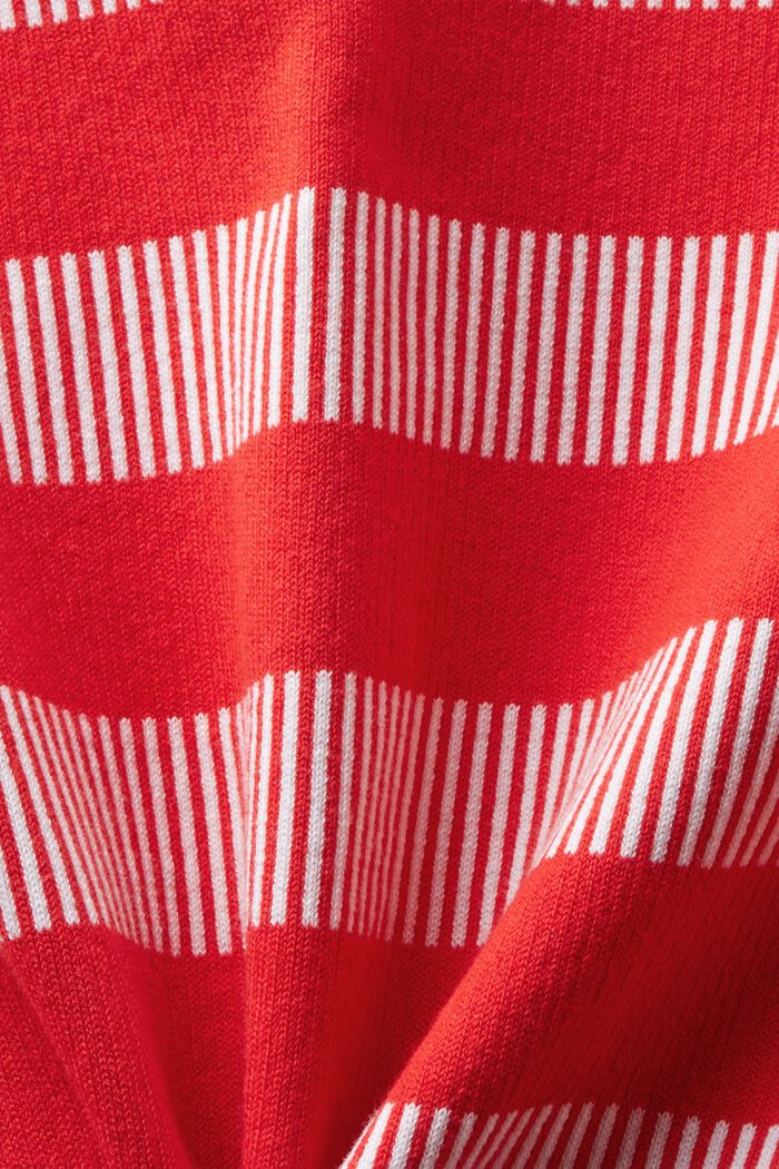 Cardigan cropped à rayures jacquard, RED, detail image number 5