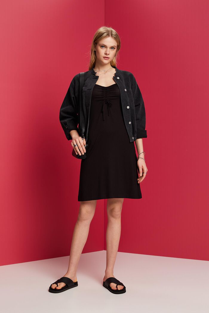 Gemustertes Jersey-Kleid, BLACK, detail image number 1
