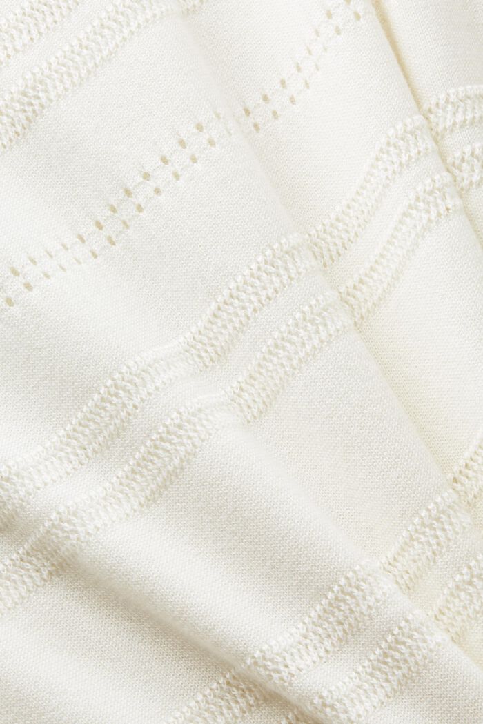 Pull en maille à manches courtes, OFF WHITE, detail image number 4