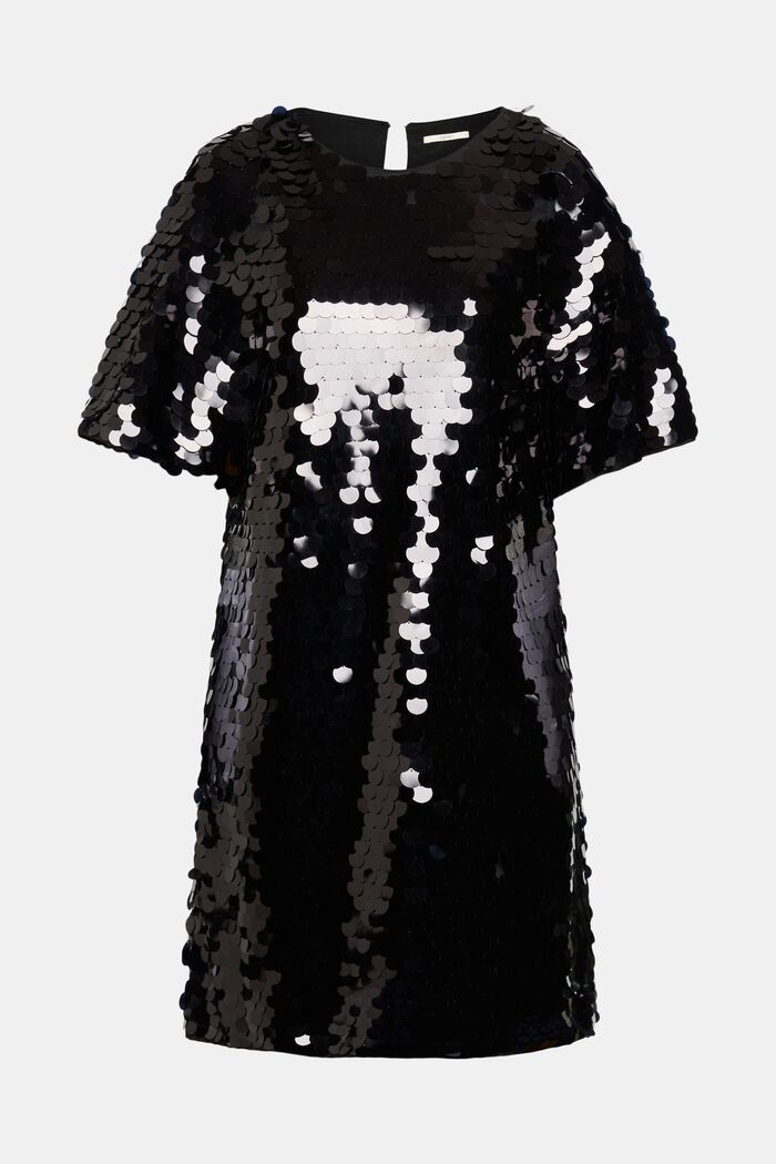 Mini-robe rehaussée de paillettes, LENZING™ ECOVERO™, BLACK, detail image number 7