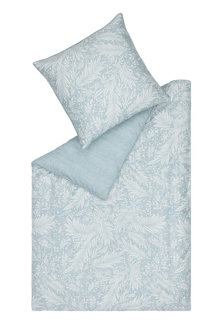 Linge de lit en satin à imprimé feuilles floral, SAGE, detail image number 2