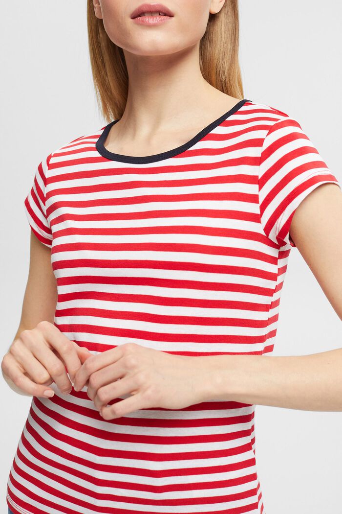 T-shirt rayé à manches raglan, RED, detail image number 2
