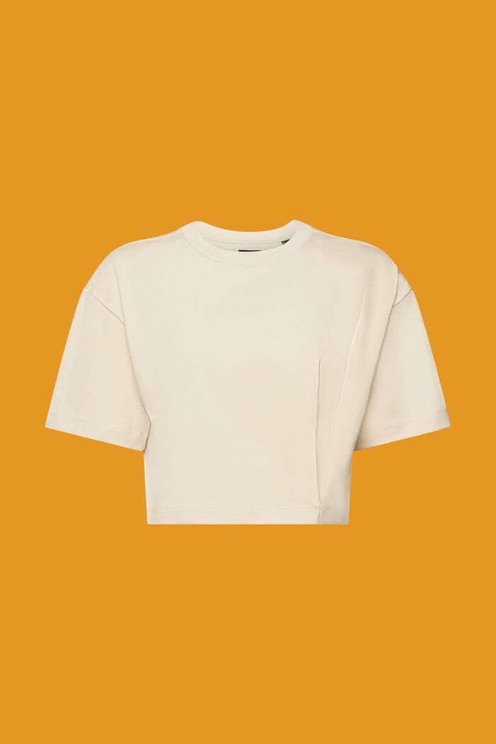 T-shirt de coupe raccourcie à encolure ronde en jersey, BEIGE, detail image number 7