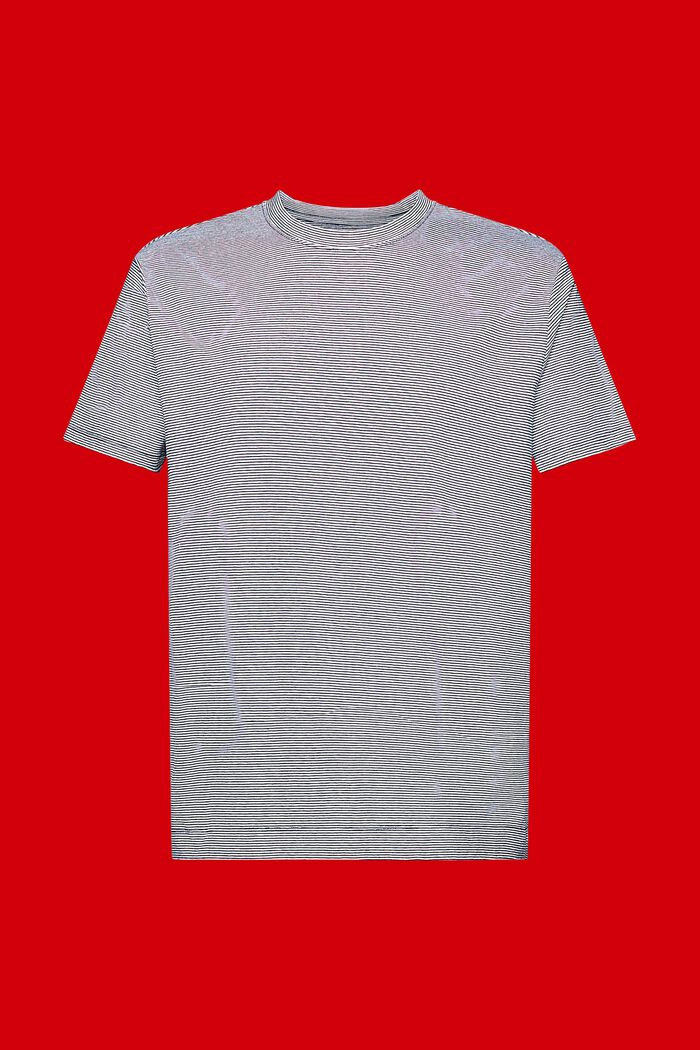 Gestreiftes Jersey T-Shirt, Baumwolle-Leinen-Mix, NAVY, detail image number 6