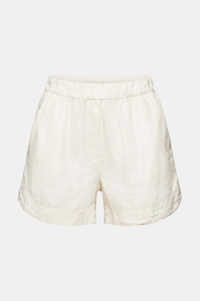 Pull-on-Shorts aus Leinenmix, CREAM BEIGE, detail image number 7