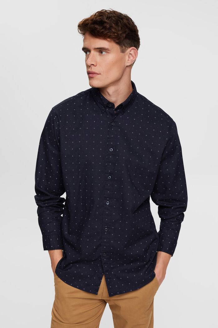 Button-Down-Hemd mit Micro-Print, NAVY, detail image number 0