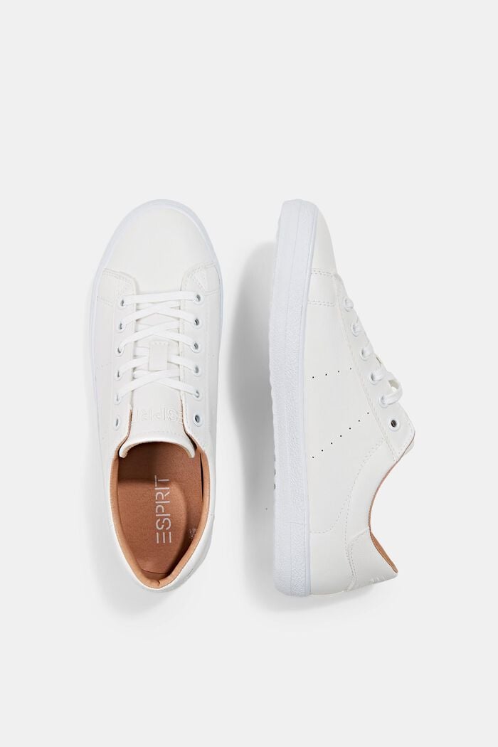 Sneakers en similicuir, WHITE, detail image number 1