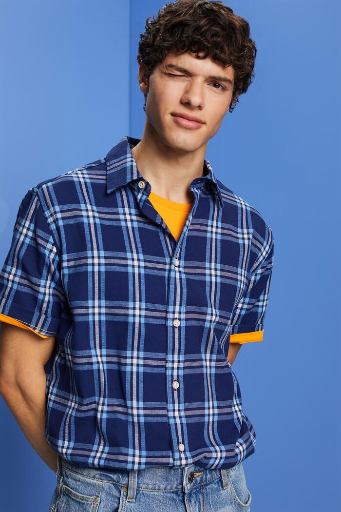 Chemise à manches courtes à carreaux, DARK BLUE, detail image number 4
