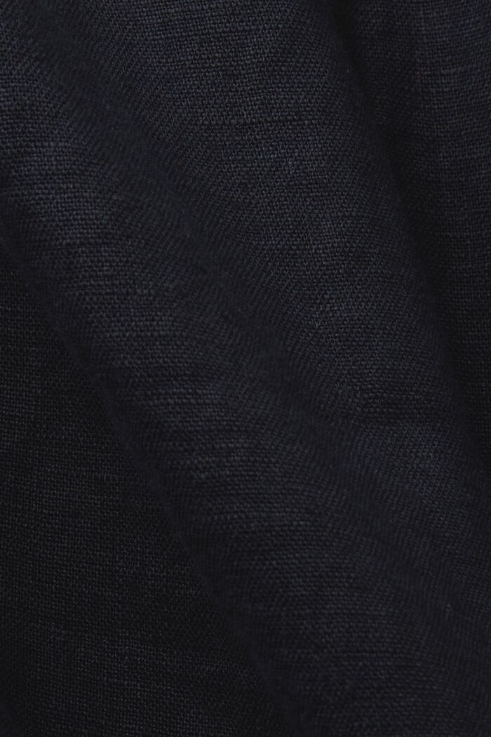 Ärmellose Babydoll-Bluse aus Leinen, BLACK, detail image number 4