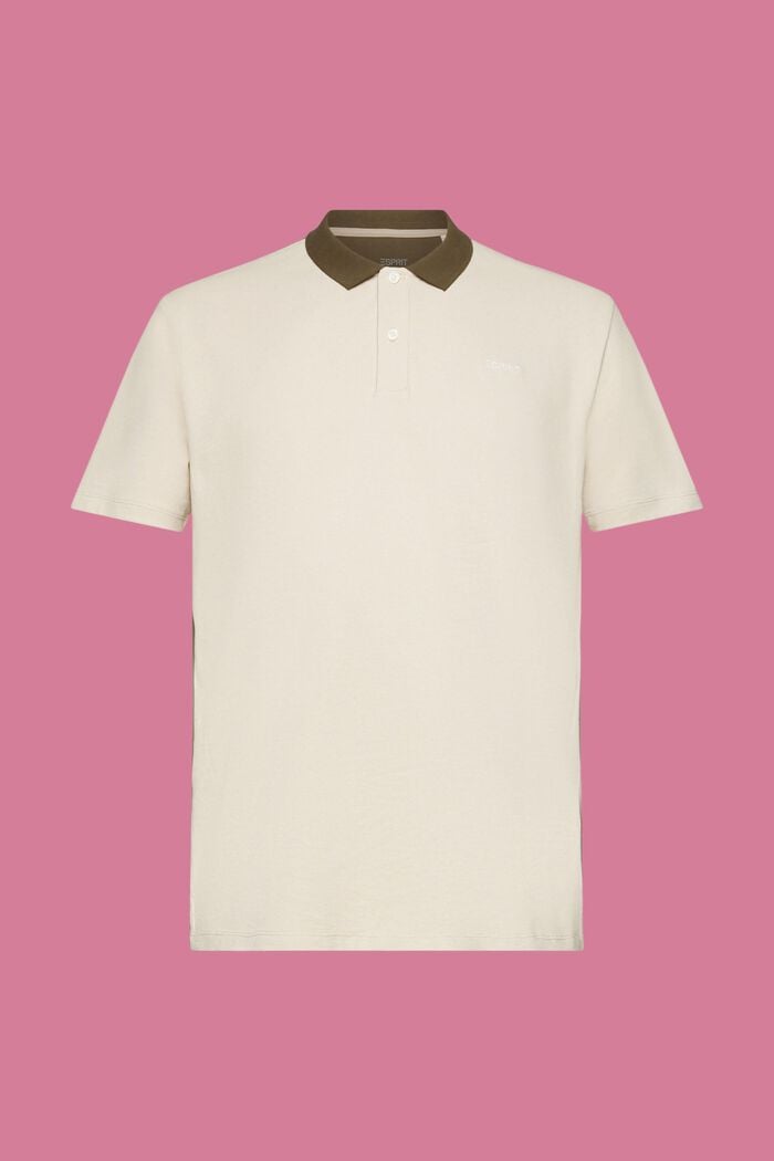 Zweifarbiges Poloshirt, LIGHT TAUPE, detail image number 5