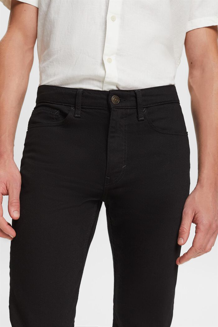 Jeans mit geradem Bein und mittlerer Bundhöhe, BLACK RINSE, detail image number 4