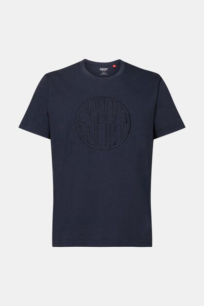 T-shirt animé d’un logo surpiqué, 100 % coton