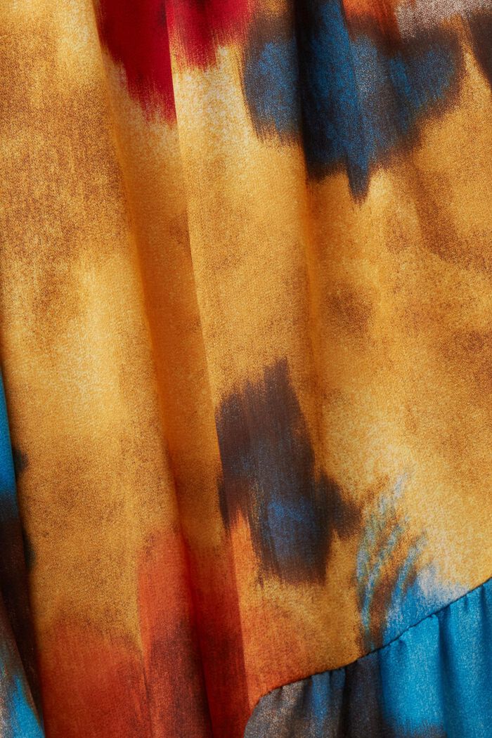 Robe maxi longueur étagée à motif imprimé, TAUPE, detail image number 5