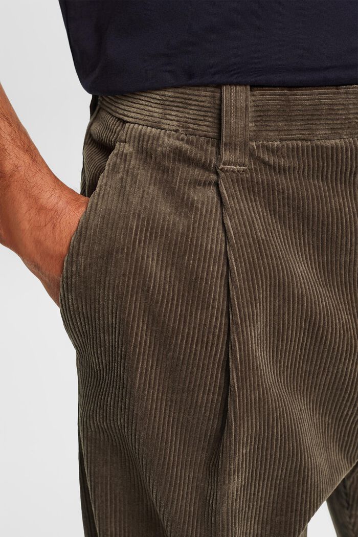 Pantalon en velours côtelé à jambes larges, BROWN GREY, detail image number 3