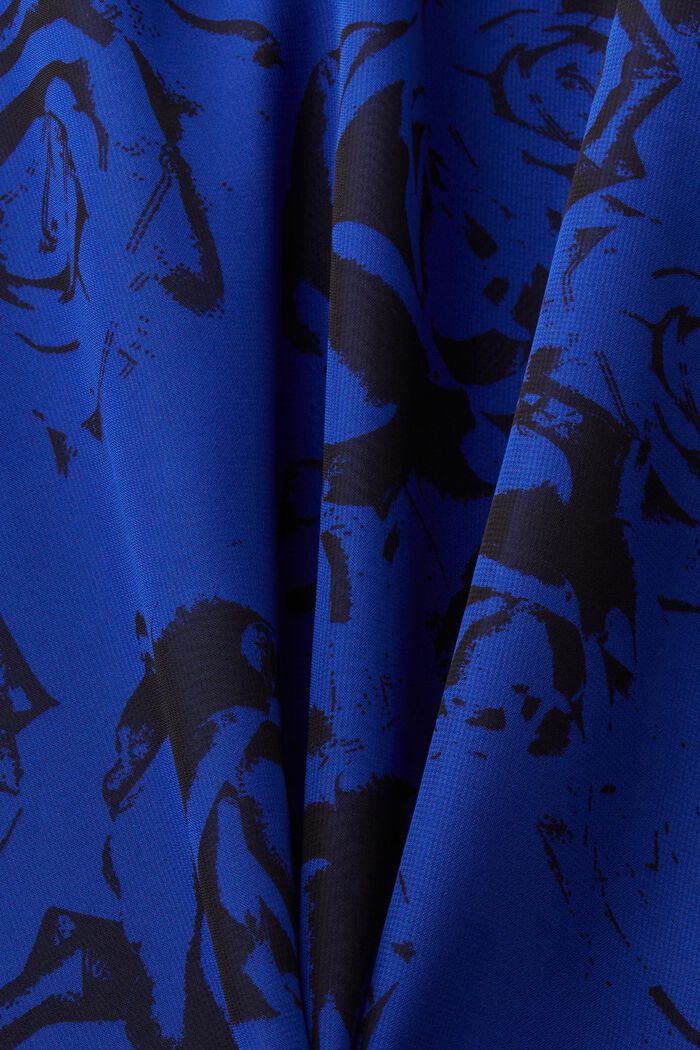 Robe maxi longueur à col V en mousseline imprimée, BRIGHT BLUE, detail image number 6