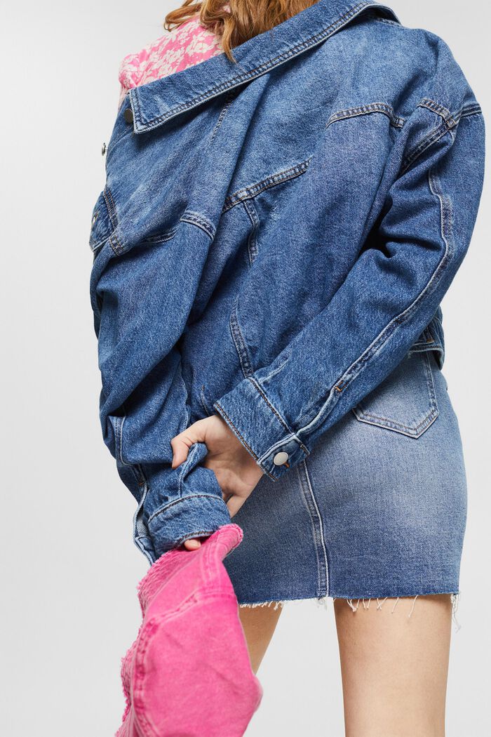 Oversize Jeansjacke aus Bio-Baumwolle, BLUE MEDIUM WASHED, detail image number 2