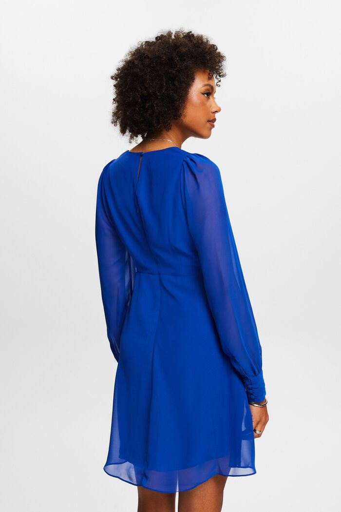 Mini-robe en mousseline à encolure en V, BRIGHT BLUE, detail image number 2