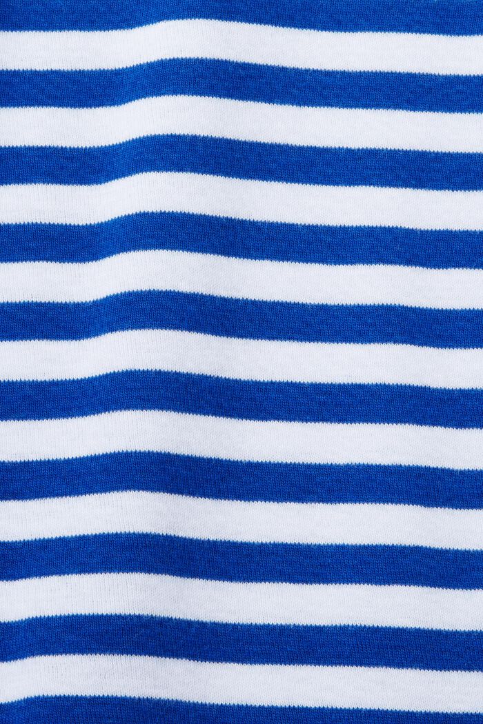Gestreiftes Baumwoll-T-Shirt mit Logo-Print, BRIGHT BLUE, detail image number 5