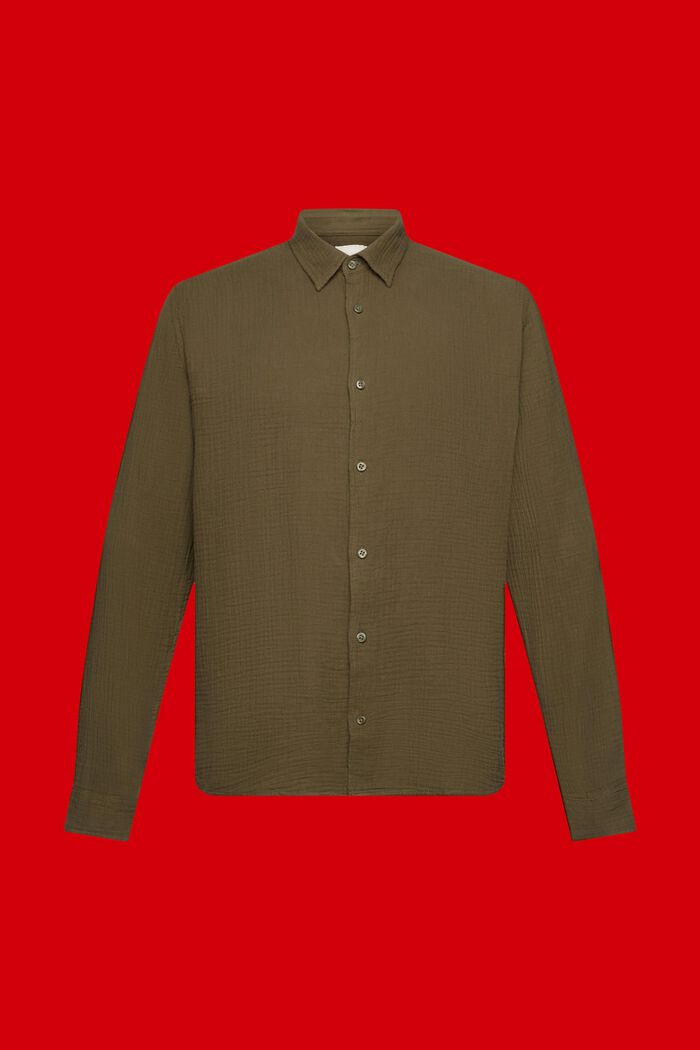 T-shirt en mousseline de coton durable, KHAKI GREEN, detail image number 6