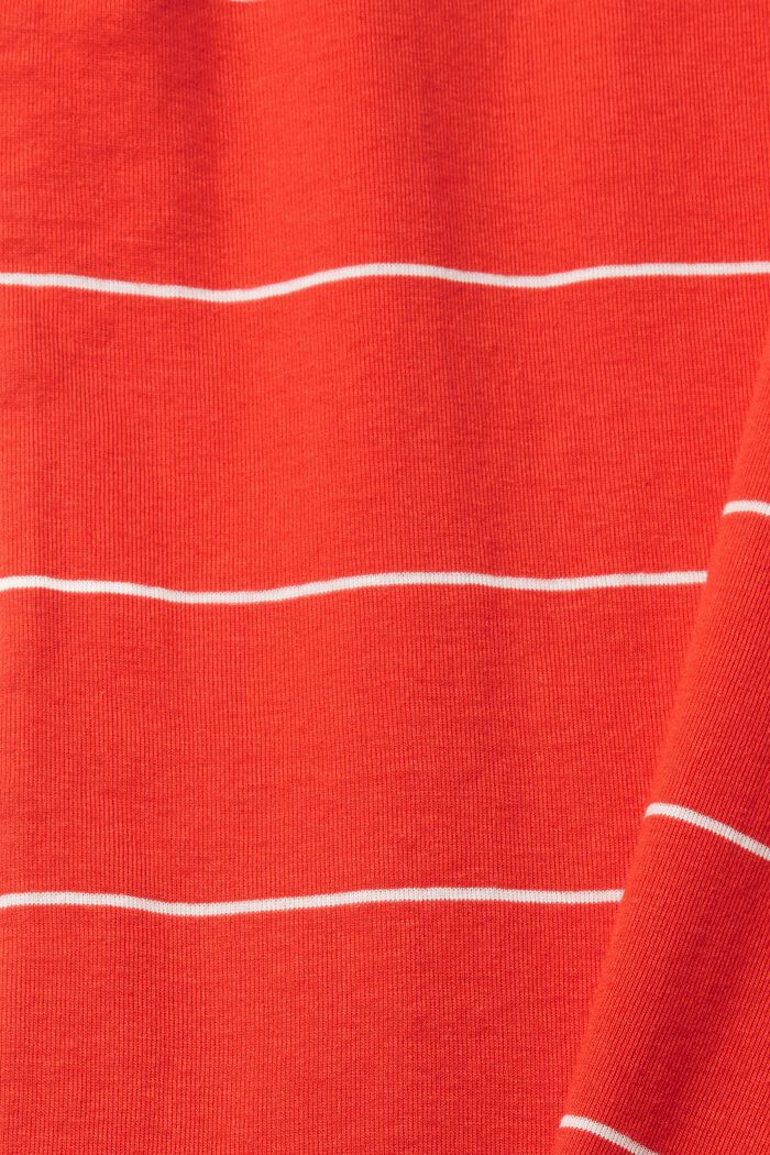 T-shirt rayé à manches longues, coton bio, RED, detail image number 1