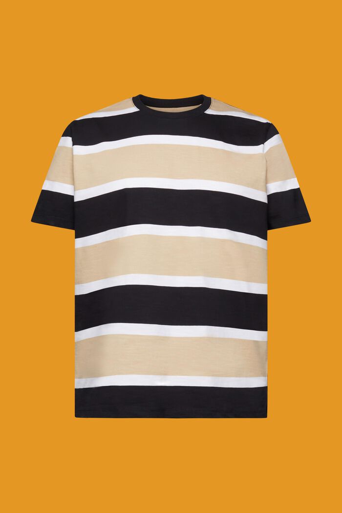 Gestreiftes Jersey T-Shirt, 100 % Baumwolle, BLACK, detail image number 6