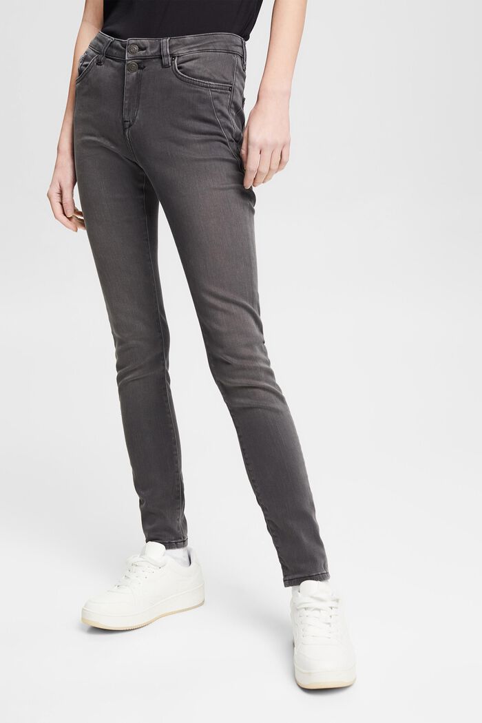 Stretch-Jeans aus Organic Cotton, BLACK MEDIUM WASHED, detail image number 0