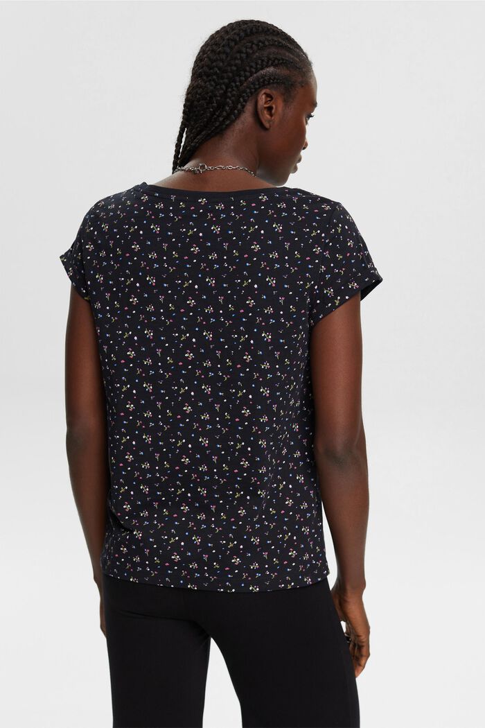 T-Shirt mit Allover-Muster, BLACK, detail image number 3