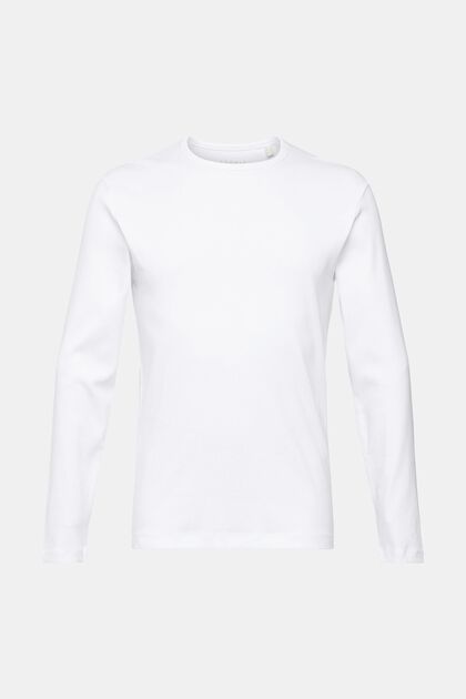 T-shirt à manches longues en jersey, WHITE, overview