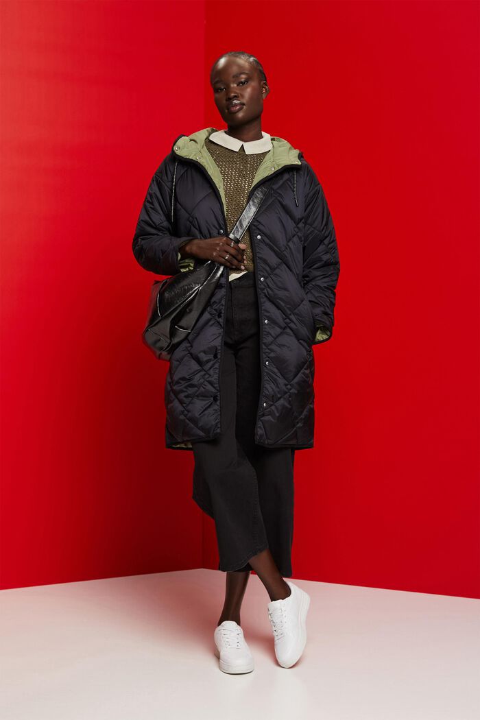 Manteau matelassé à capuche, BLACK, detail image number 1