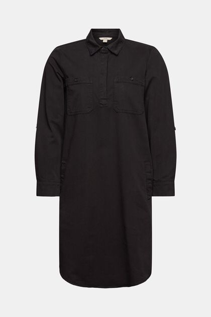 Robe en toile 100 % coton Pima, BLACK, overview