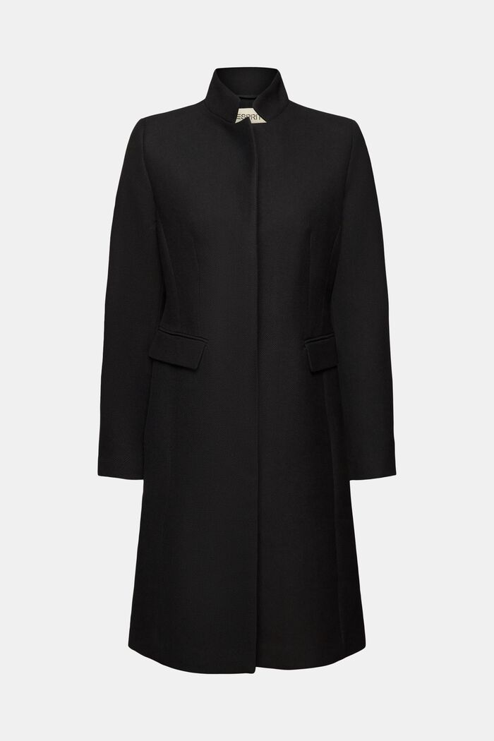 Manteau à col à revers inversé, BLACK, detail image number 6