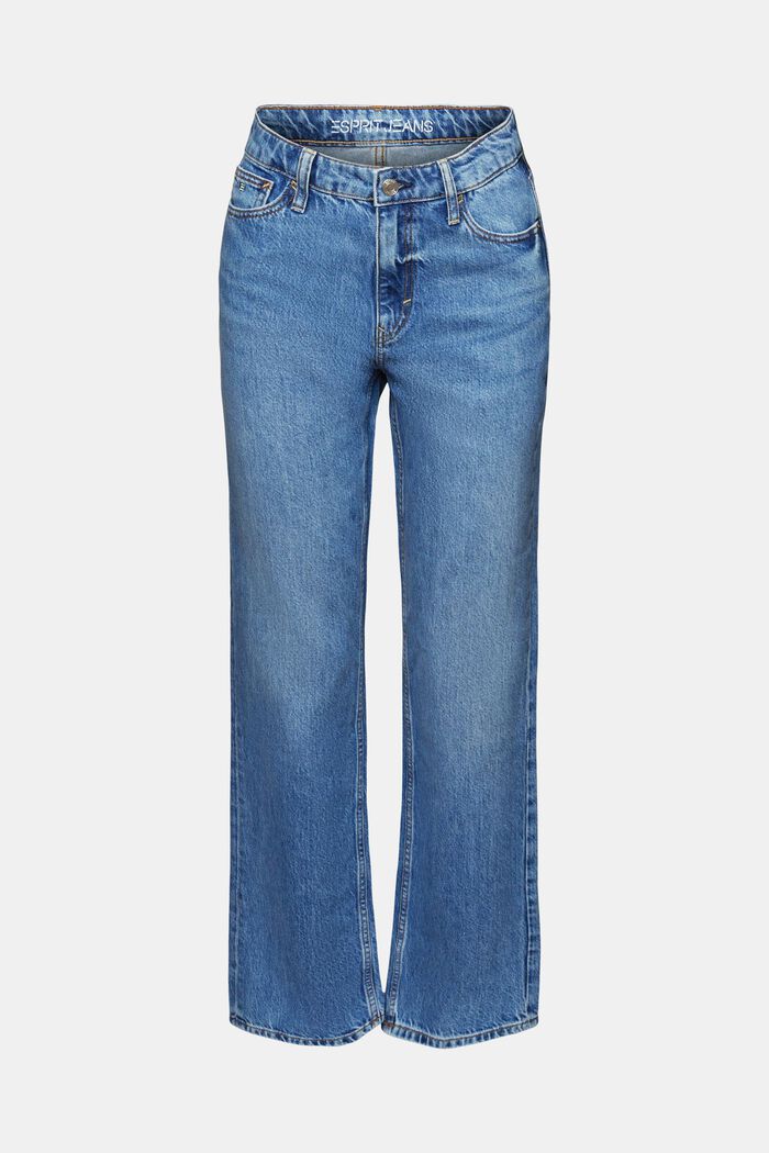 Retro-Jeans mit gerader Passform und hohem Bund, BLUE LIGHT WASHED, detail image number 6