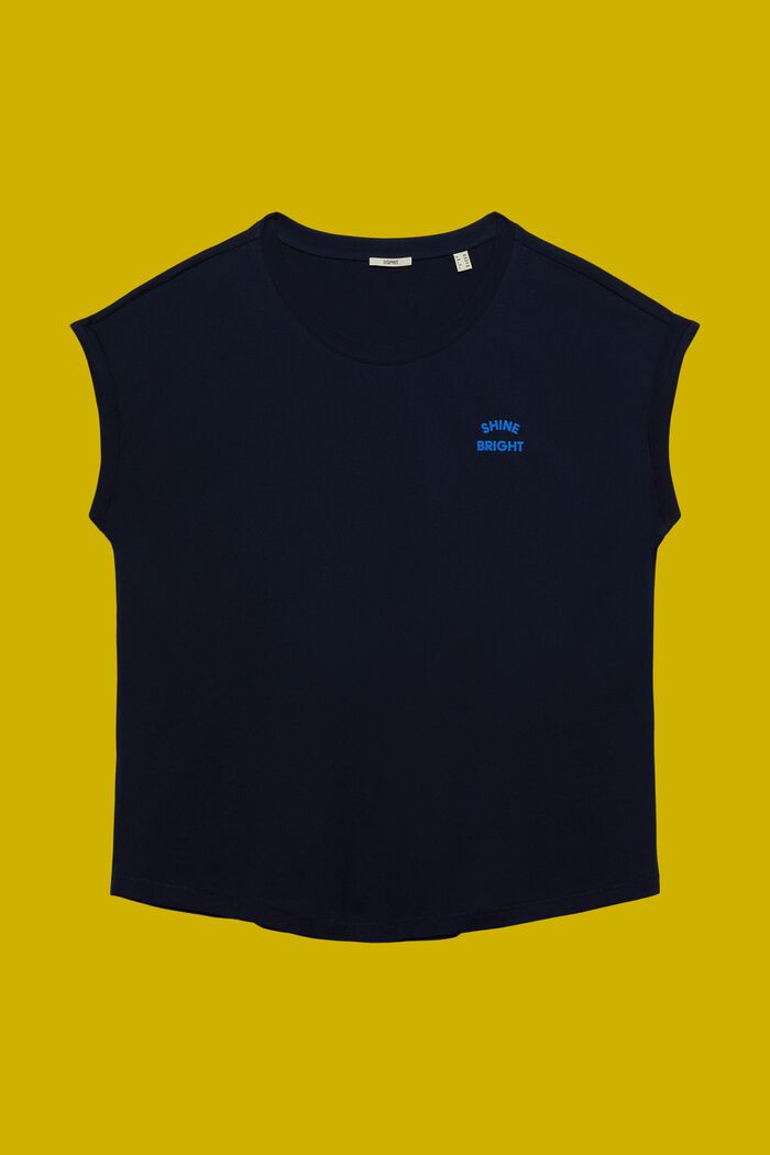 CURVY T-Shirt mit Mini-Print, 100 % Baumwolle, NAVY, detail image number 5