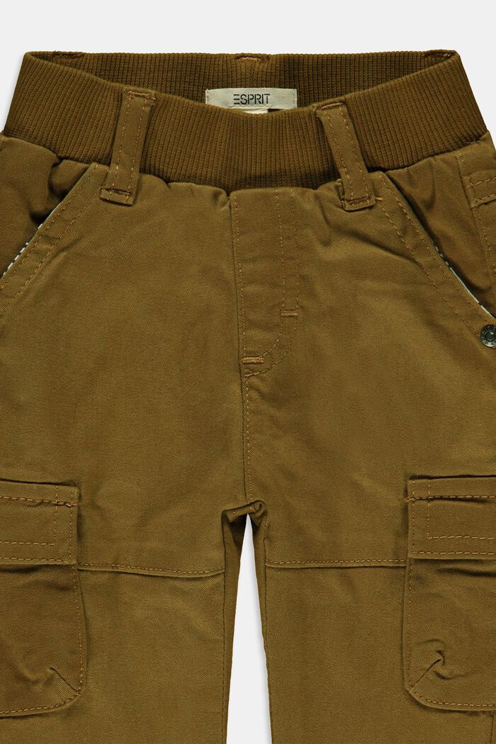 Pantalon cargo à ceinture élastique, en coton, RUST BROWN, detail image number 2