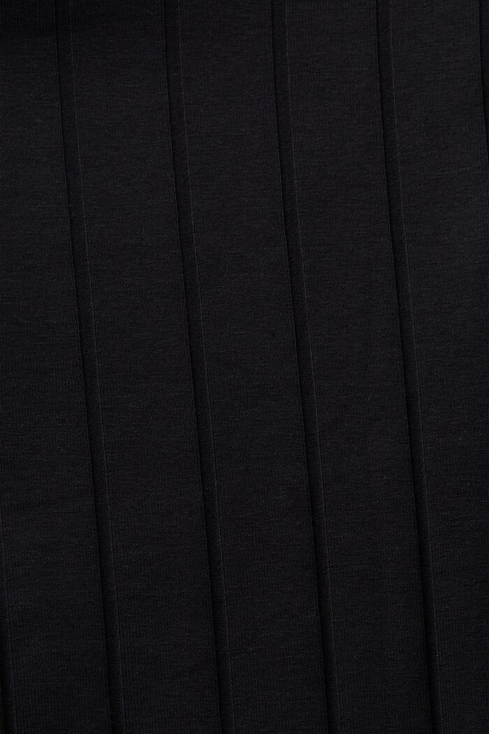 Rollkragenoberteil aus geripptem Jersey, BLACK, detail image number 5