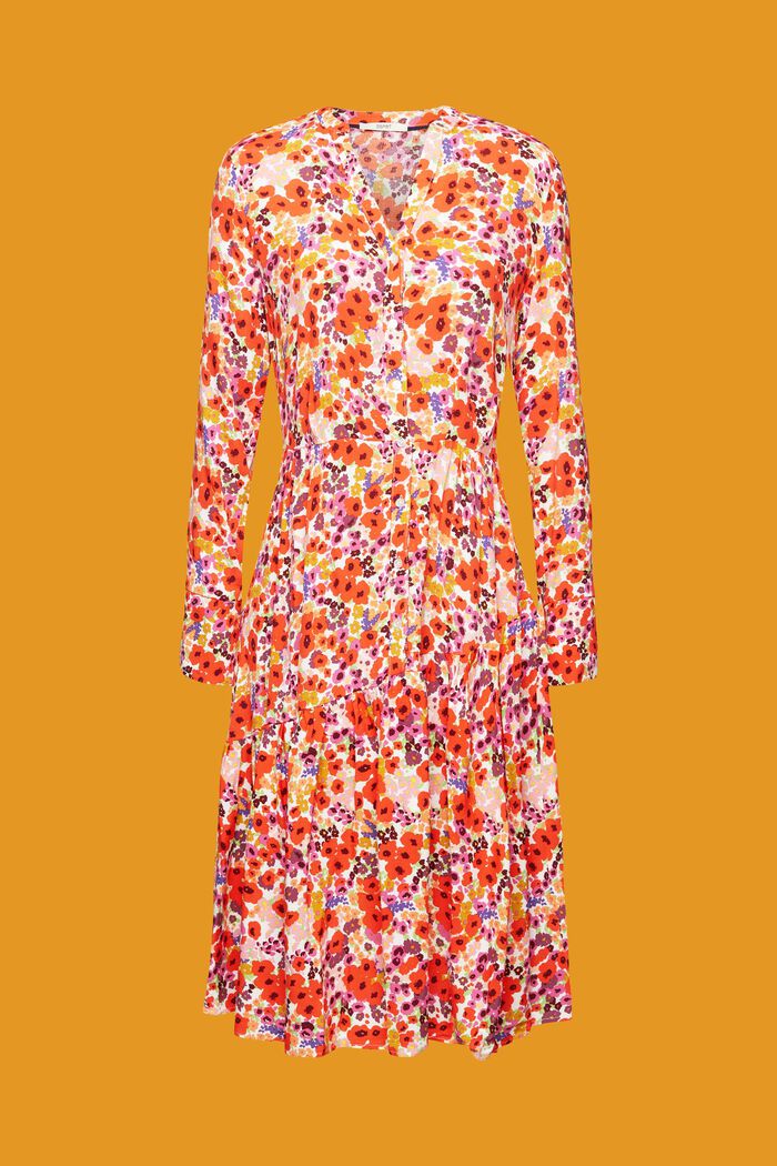 Robe longueur midi à imprimé floral all-over, LIGHT PINK, detail image number 6