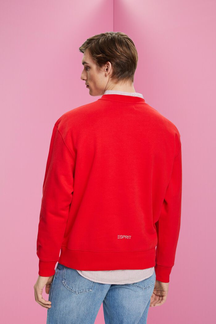 Sweat-shirt orné d’un petit dauphin imprimé, ORANGE RED, detail image number 3