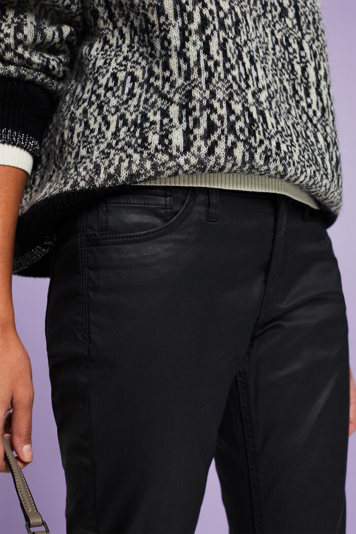 Pantalon enduit, BLACK, detail image number 4