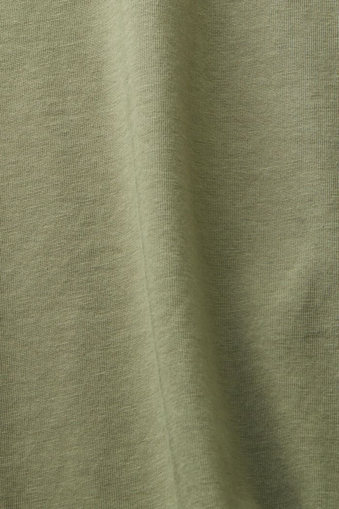Baumwoll-T-Shirt mit Rundhalsausschnitt, LIGHT KHAKI, detail image number 4