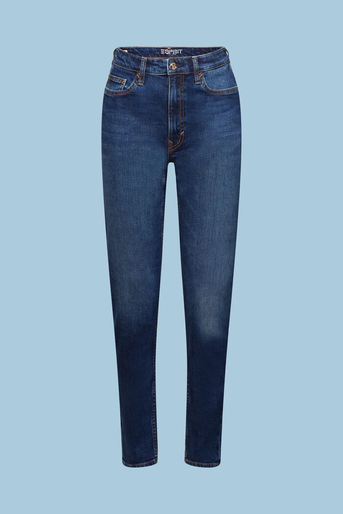 Retro-Classic-Jeans mit hohem Bund, BLUE DARK WASHED, detail image number 6