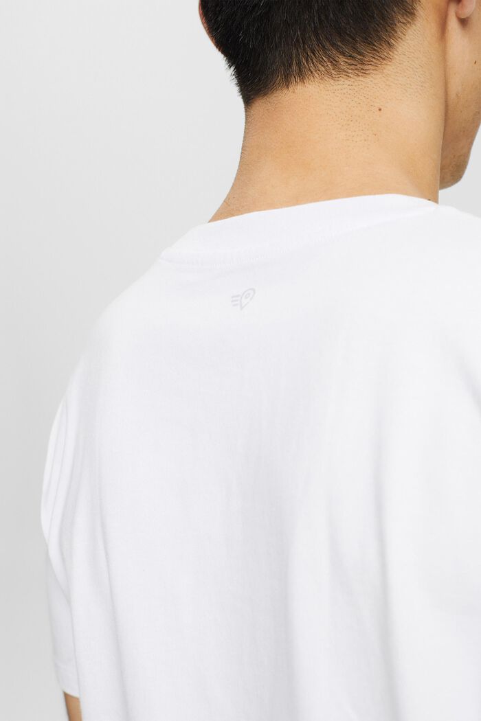 Jersey-T-Shirt mit Print, Bio-Baumwolle, WHITE, detail image number 1