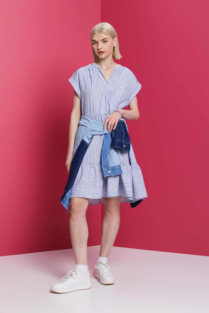 Robe rayée, 100 % coton, BRIGHT BLUE, detail image number 1
