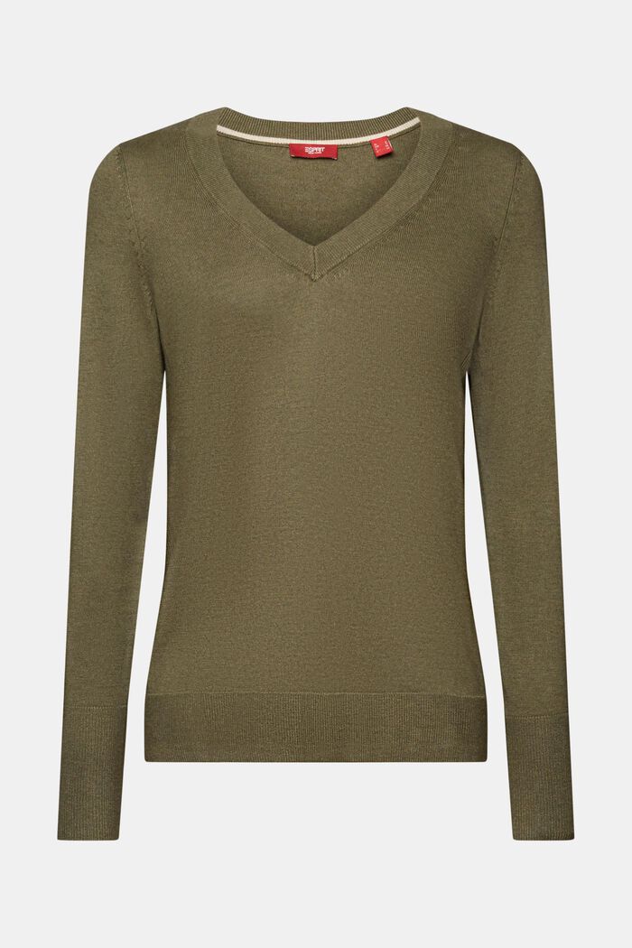 Sweaters, KHAKI GREEN, detail image number 6